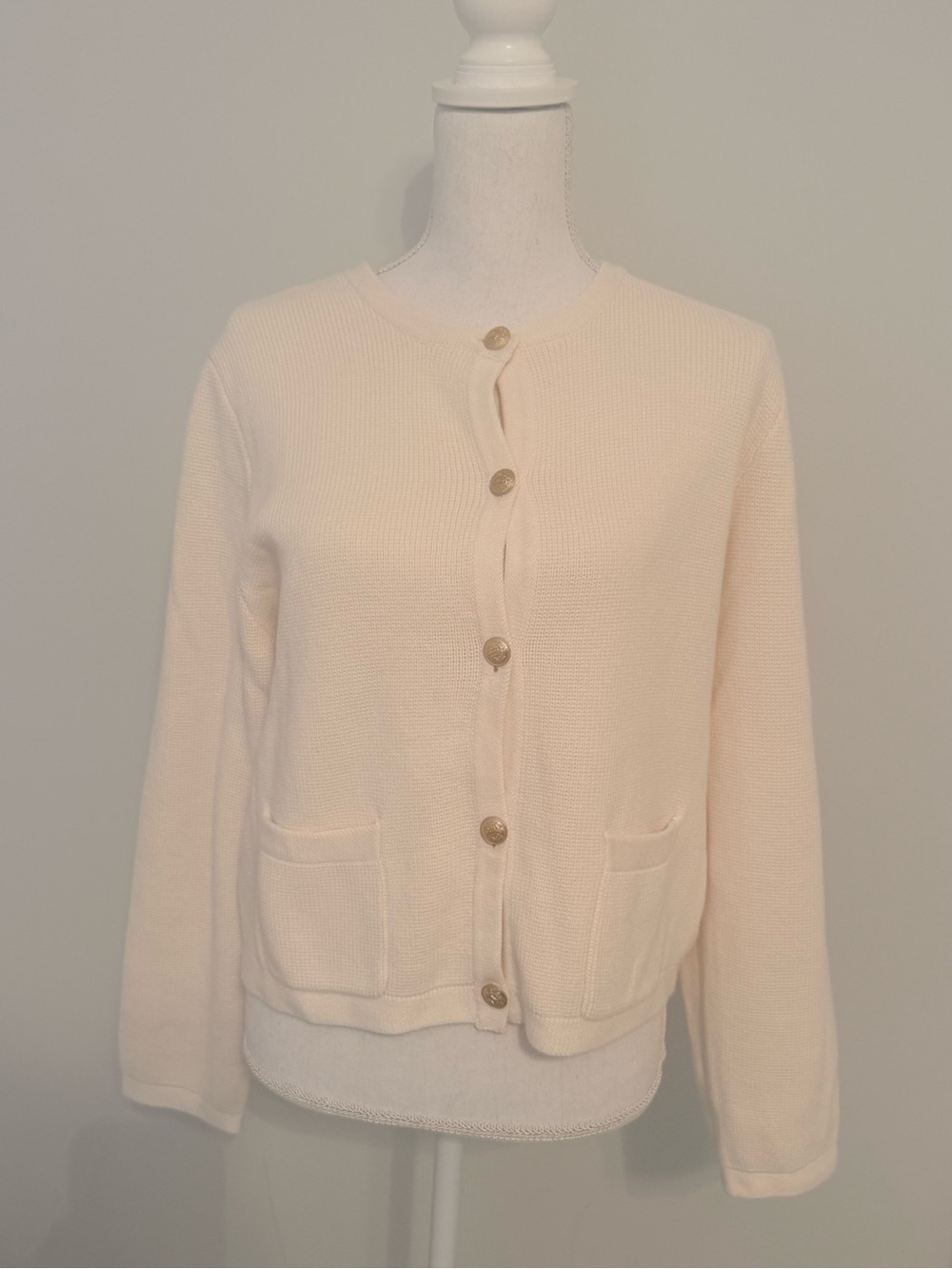 NWT - JCrew Preppy Classic Cream Button-Front Jackie Sweater